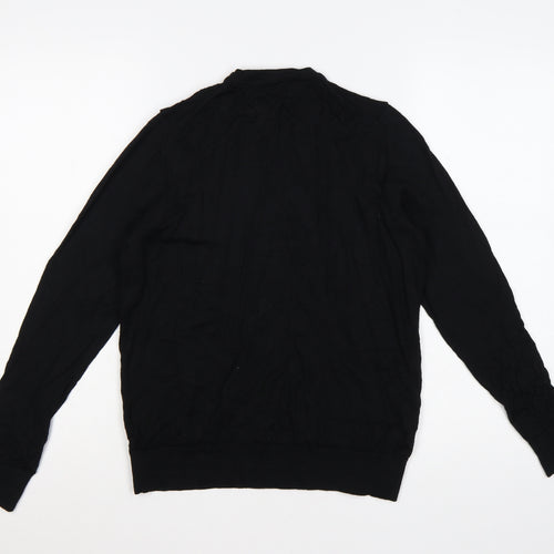 Marks and Spencer Women Black Extra Fine Merino Wool Jumper Size 12