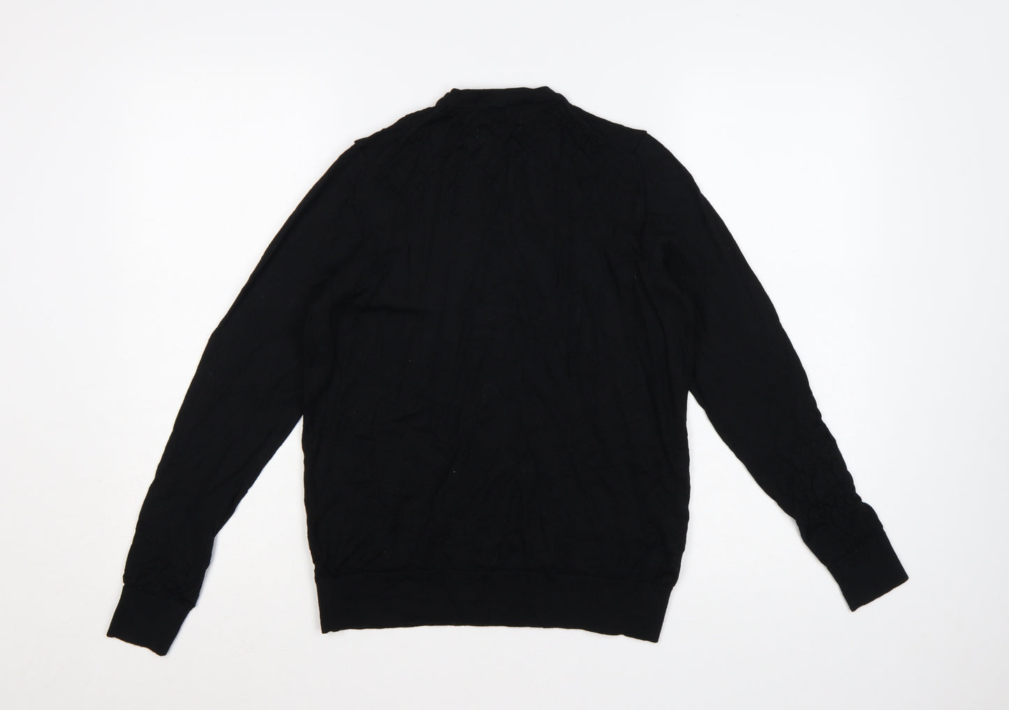 Marks and Spencer Women Black Extra Fine Merino Wool Jumper Size 12