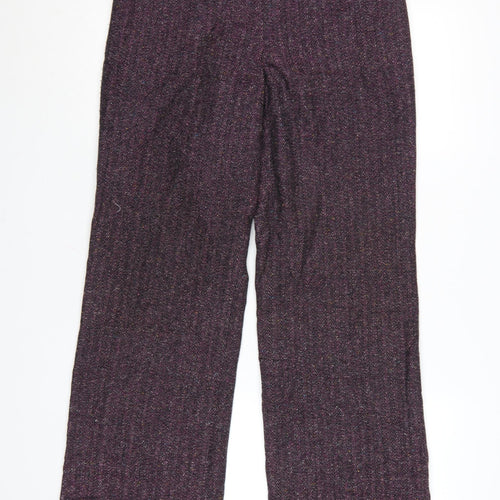 Sag Harbor Women Purple Herringbone Trousers Size 8 Acrylic Blend