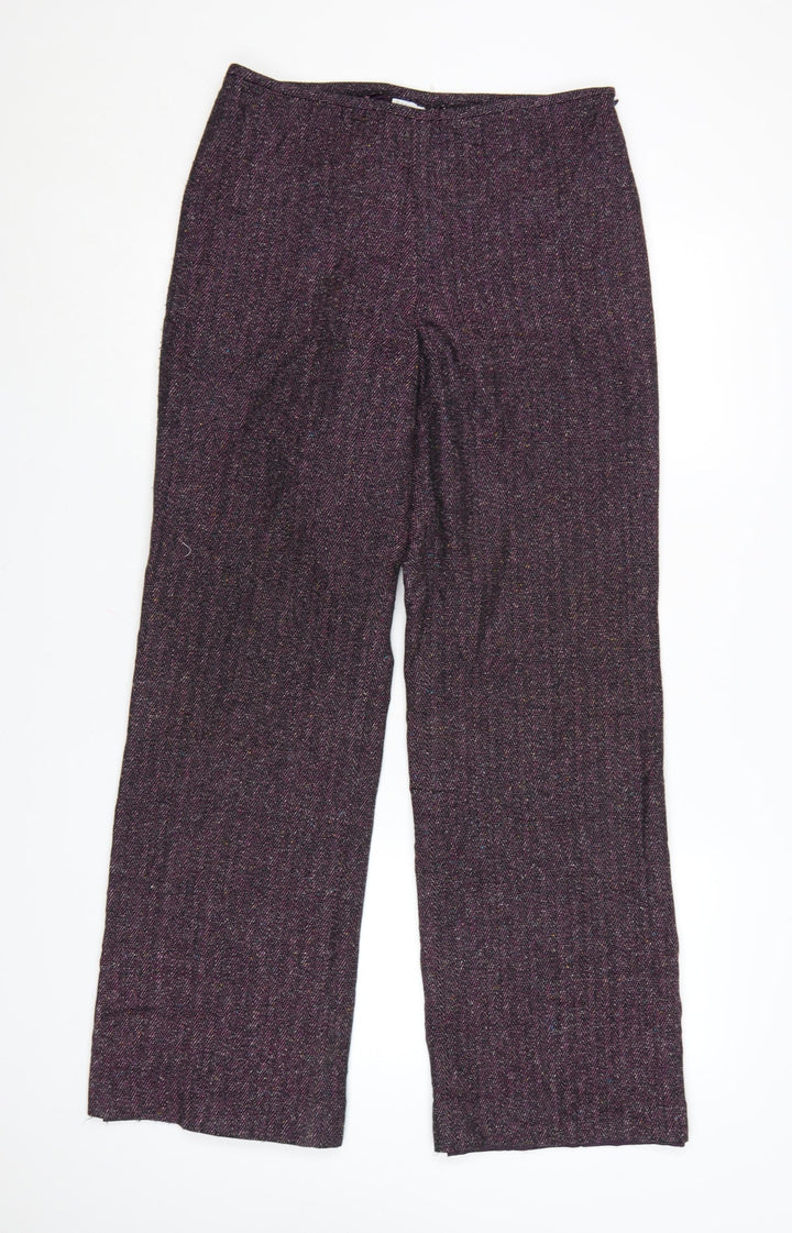 Sag Harbor Women Purple Herringbone Trousers Size 8 Acrylic Blend