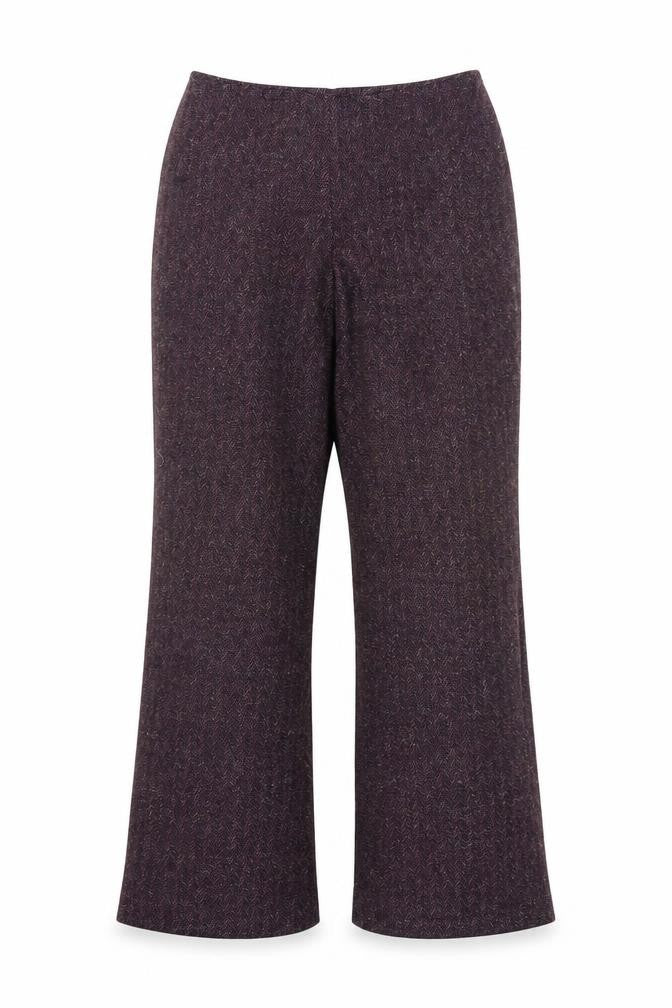 Sag Harbor Women Purple Herringbone Trousers Size 8 Acrylic Blend