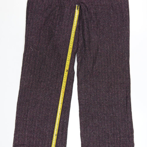 Sag Harbor Women Purple Herringbone Trousers Size 8 Acrylic Blend