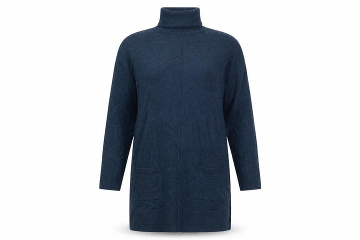 FatFace Women Blue Roll Neck Long Sleeve Tunic Jumper Size 12