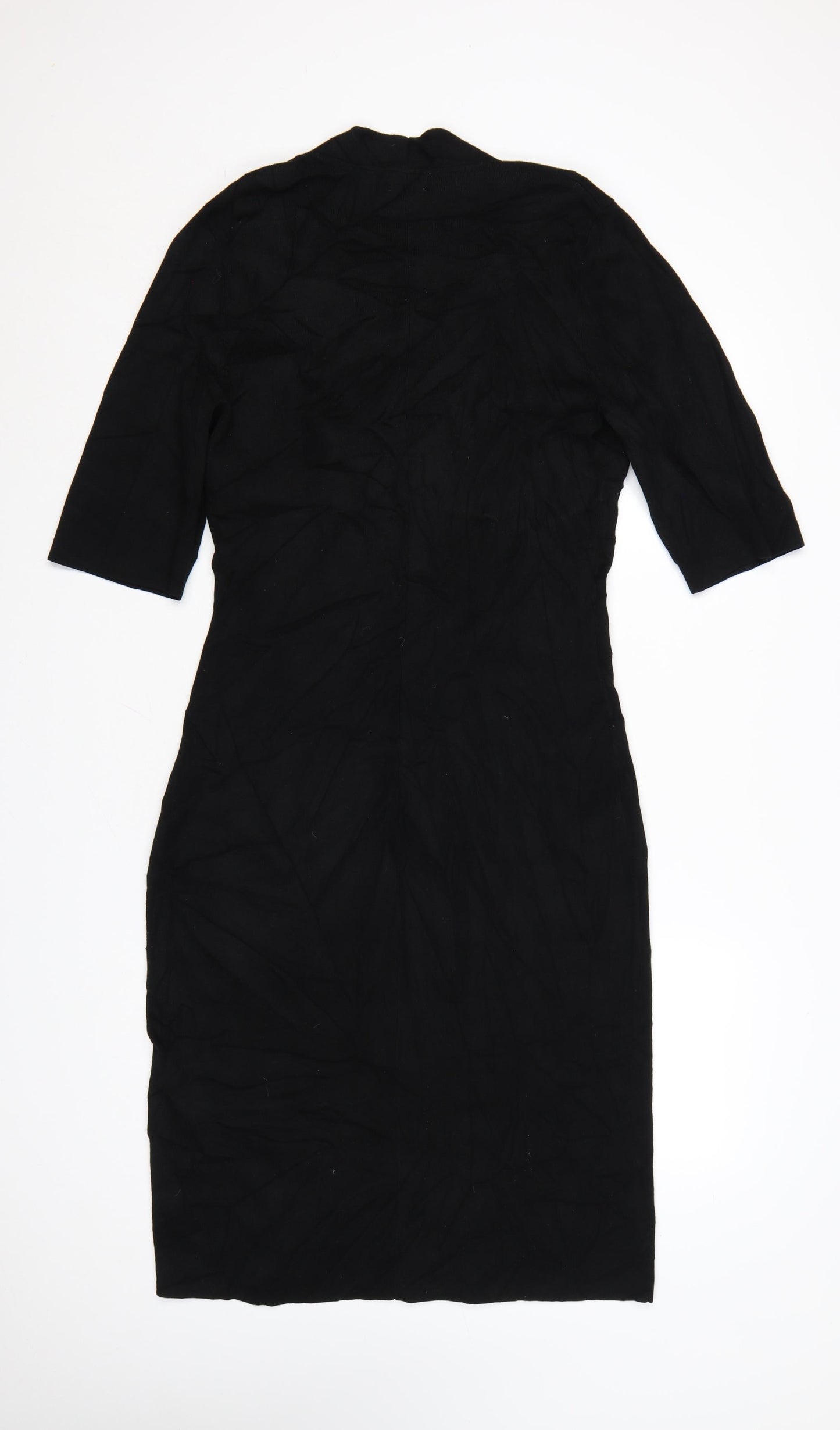 Jigsaw Women's Black Medium Bodycon Knit V-Neck Dress