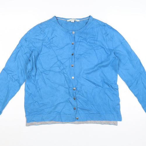 Boden Women Blue Cotton Blend Long Sleeve Cardigan L