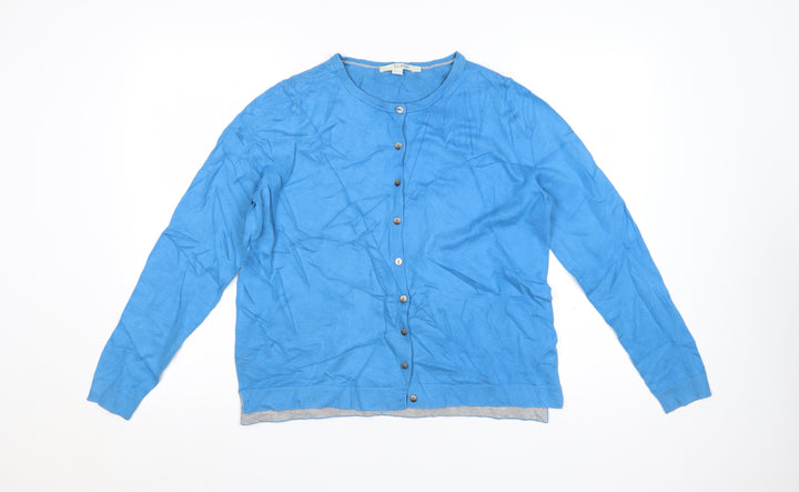 Boden Women Blue Cotton Blend Long Sleeve Cardigan L