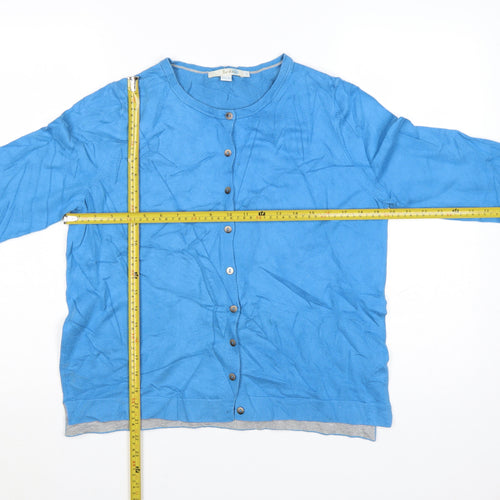Boden Women Blue Cotton Blend Long Sleeve Cardigan L