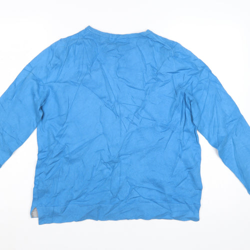 Boden Women Blue Cotton Blend Long Sleeve Cardigan L