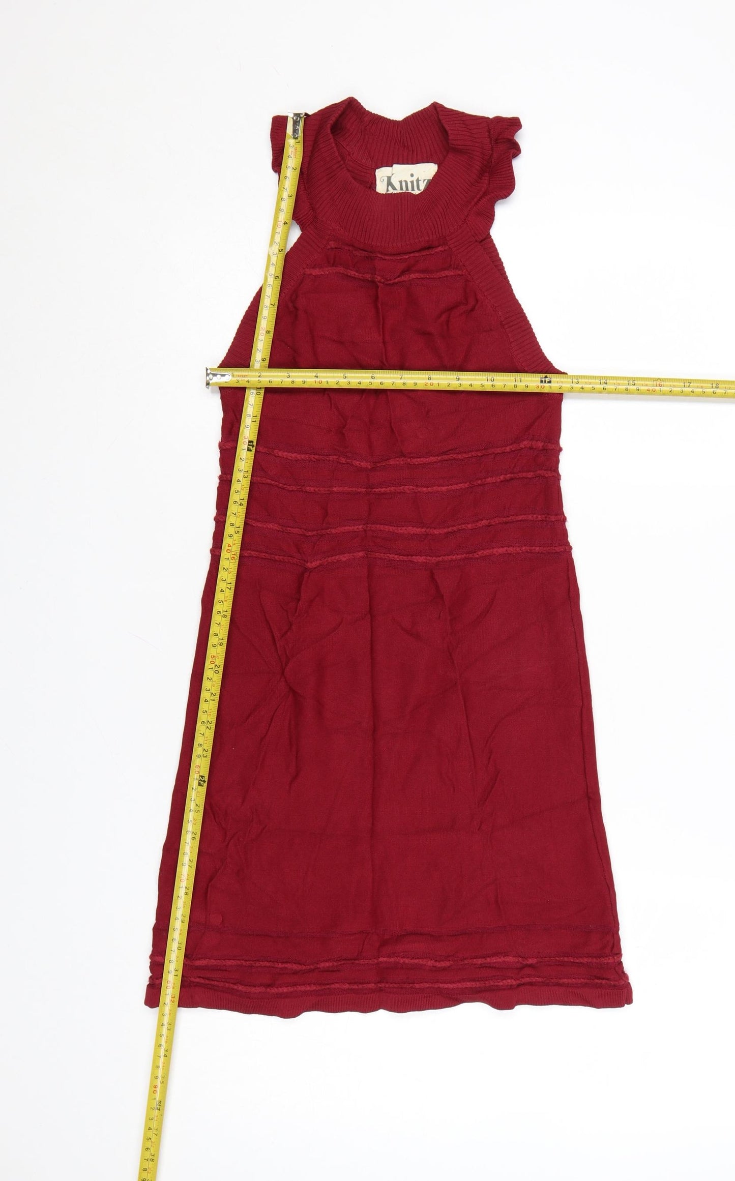 For Love & Lemons Red Knit Bodycon Sleeveless Women's Dress M