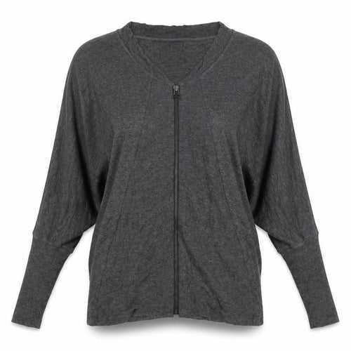 Zara Women Grey V-Neck Full Zip Relaxed Jumper Size 10