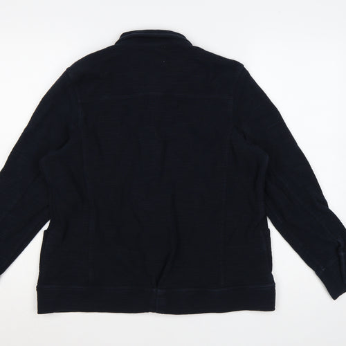 Wrap London Women's Navy Cotton Collared Cardigan Size 16