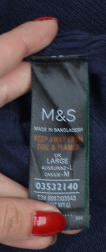 Marks and Spencer Women's Blue Collared Polo Top Size L