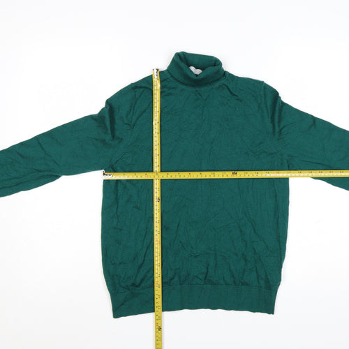 Marks and Spencer Women’s Green Merino Wool Roll Neck Jumper Size 12