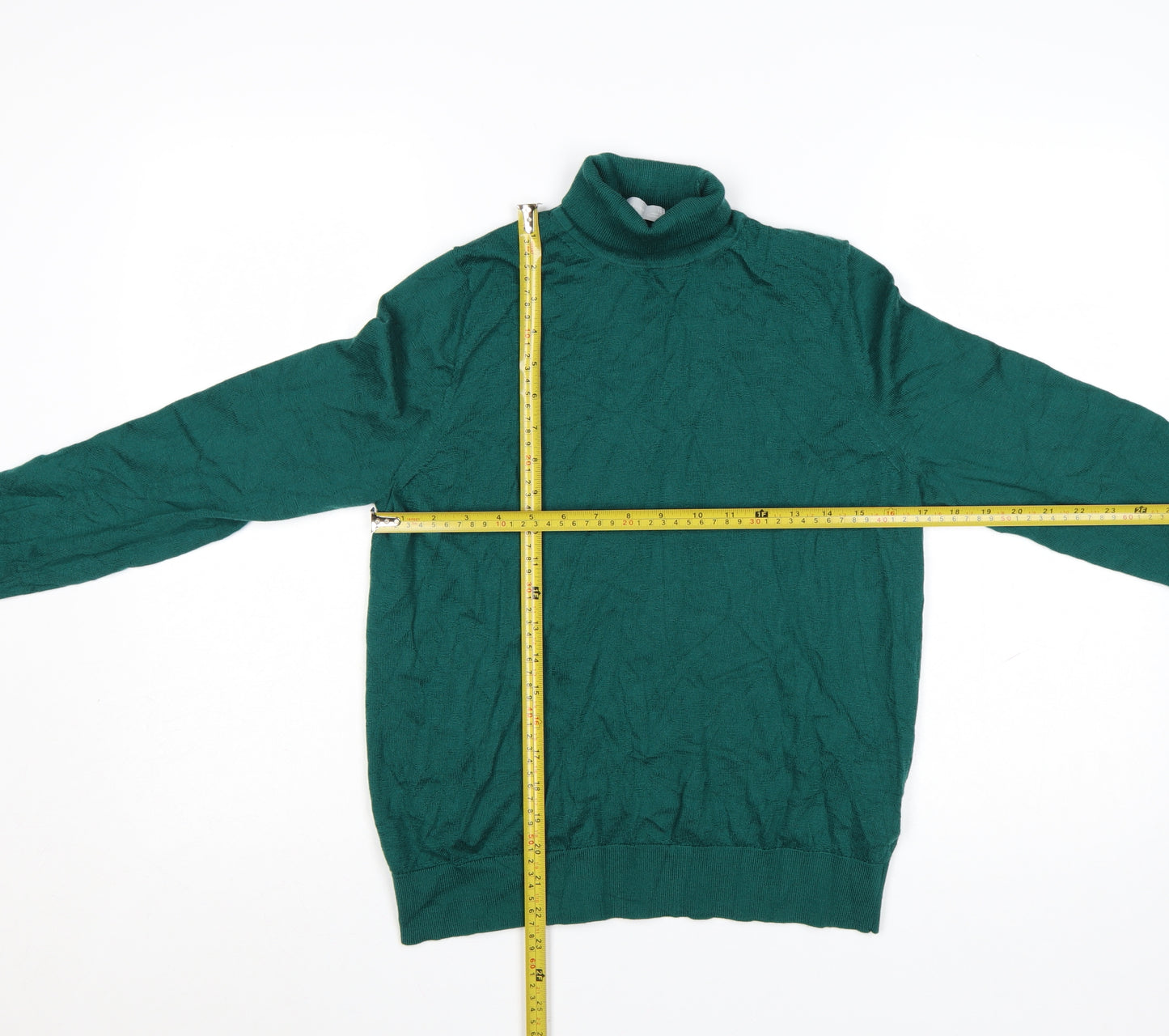 Marks and Spencer Women’s Green Merino Wool Roll Neck Jumper Size 12