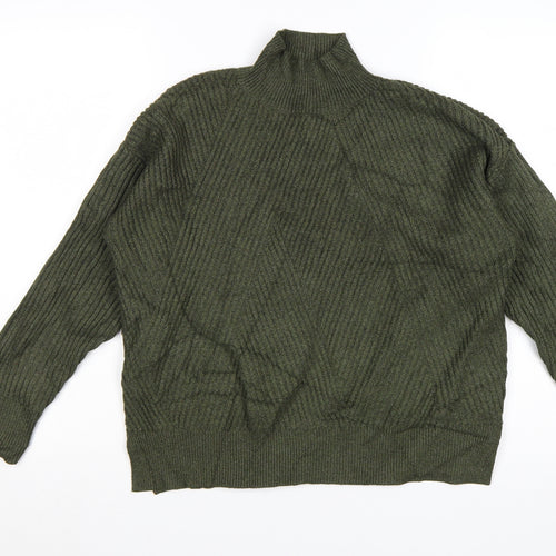 Next Women’s Green Mock Neck Ribbed Knit Jumper S