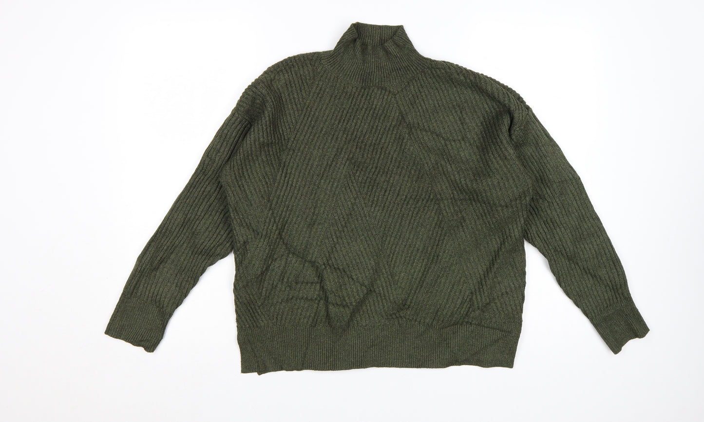Next Women’s Green Mock Neck Ribbed Knit Jumper S