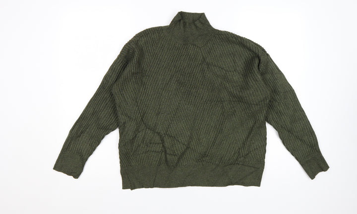 Next Women’s Green Mock Neck Ribbed Knit Jumper S
