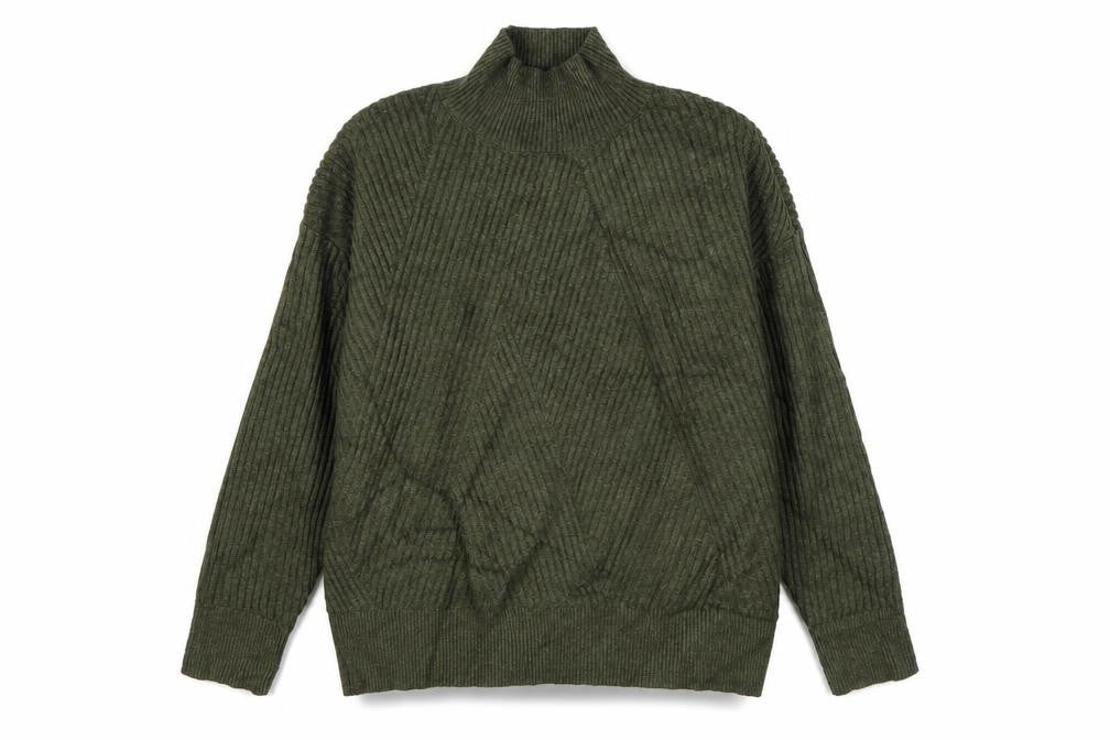 Front view of Next Women’s Green Mock Neck Ribbed Knit Jumper S