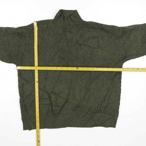 Next Women’s Green Mock Neck Ribbed Knit Jumper S