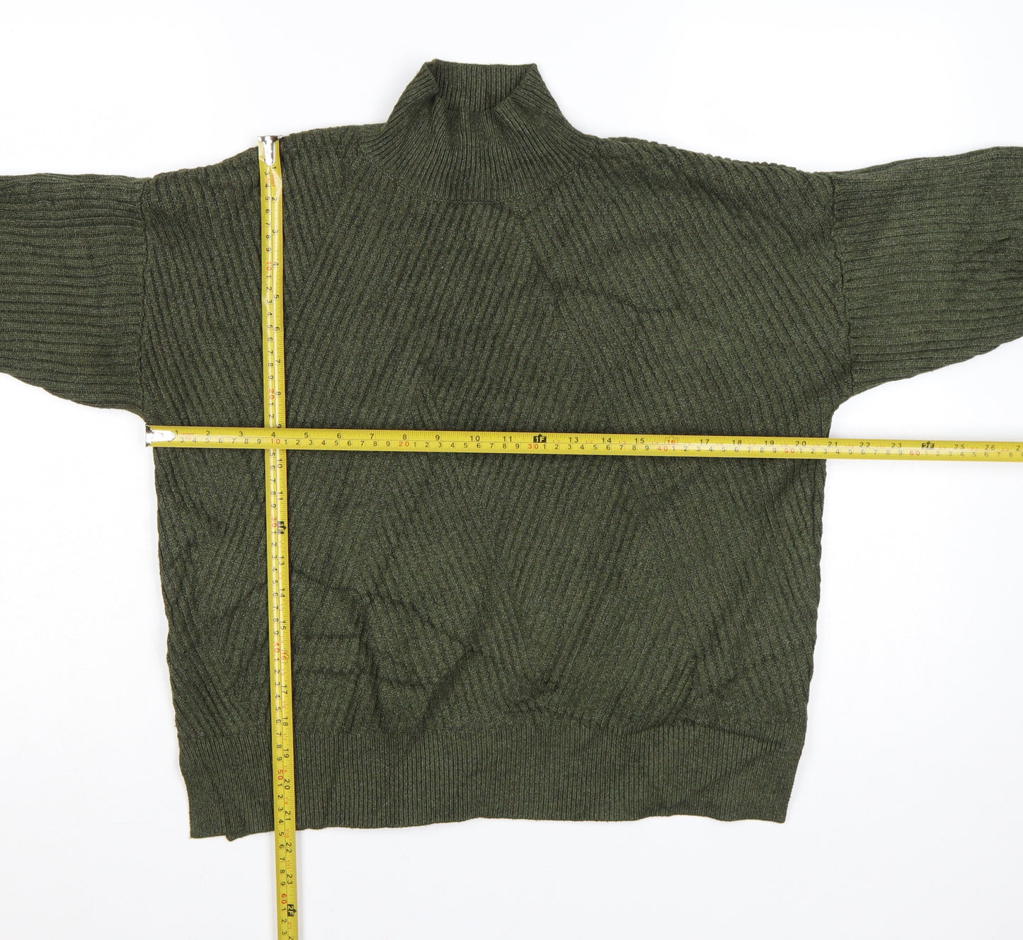 Next Women’s Green Mock Neck Ribbed Knit Jumper S