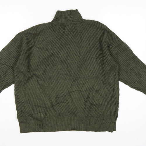 Next Women’s Green Mock Neck Ribbed Knit Jumper S