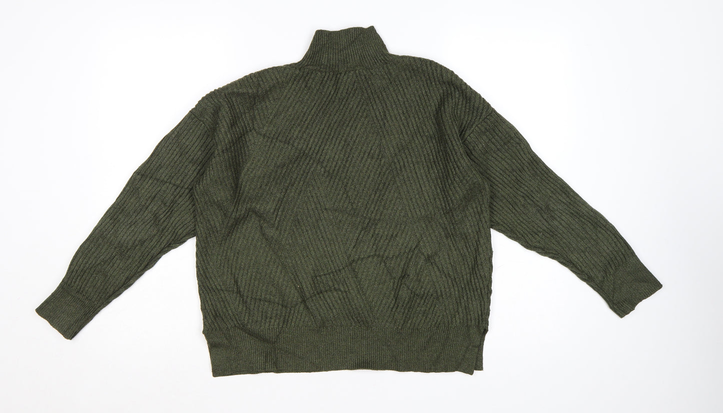 Next Women’s Green Mock Neck Ribbed Knit Jumper S