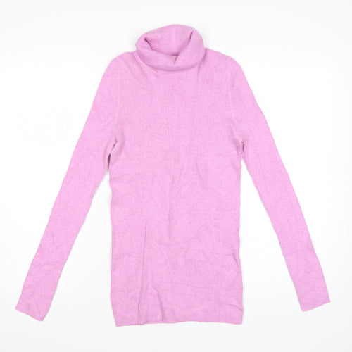 Gap Women’s Pink Roll Neck Cotton Knit Jumper Size M