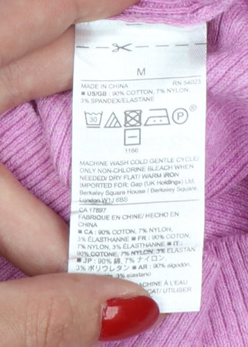 Gap Women’s Pink Roll Neck Cotton Knit Jumper Size M
