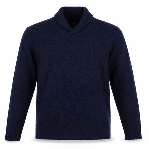Kin by John Lewis Men's Blue Wool Blend Shawl Neck Jumper Size S