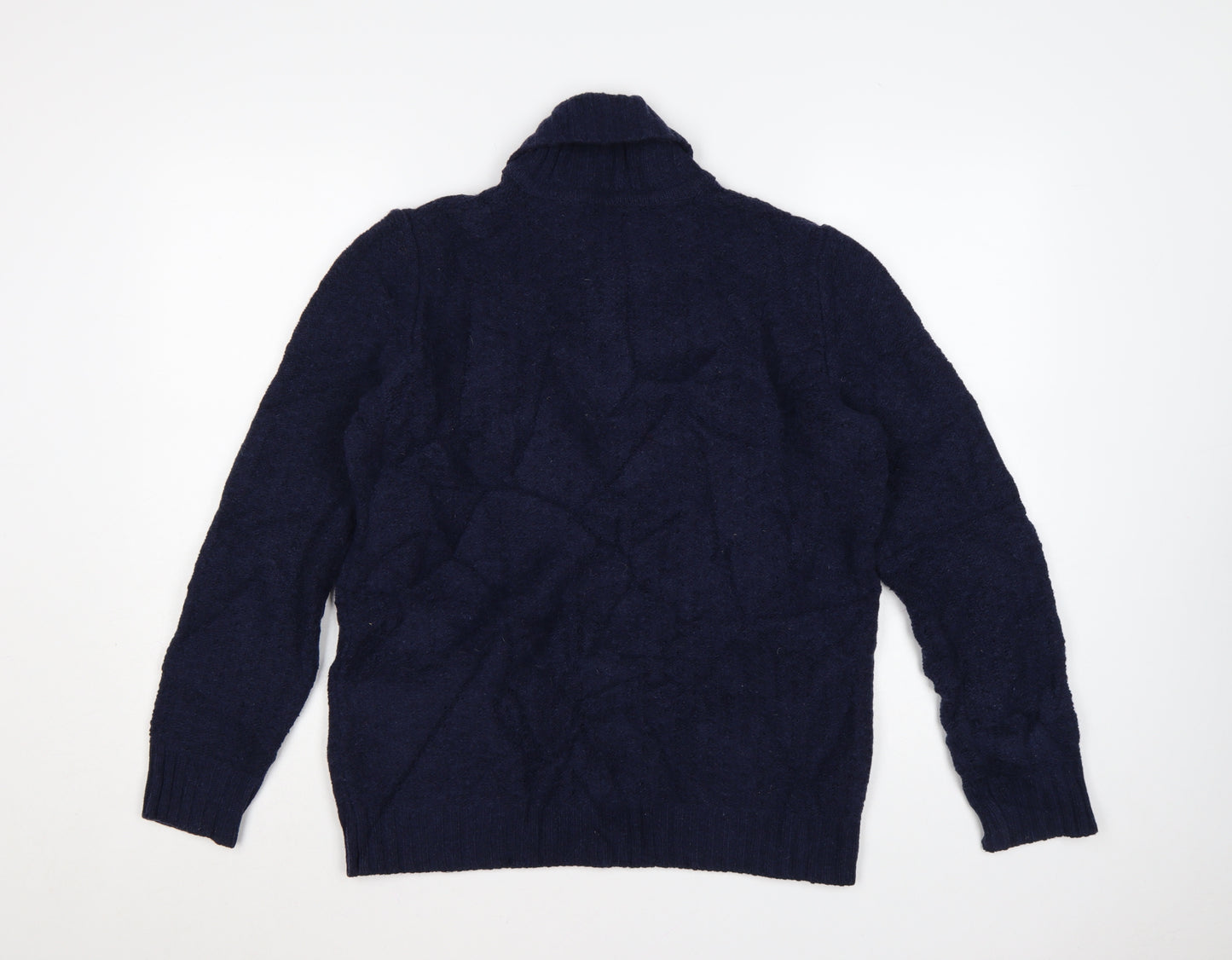 Kin by John Lewis Men's Blue Wool Blend Shawl Neck Jumper Size S