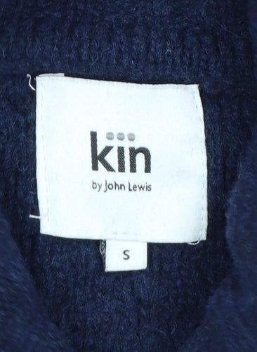 Kin by John Lewis Men's Blue Wool Blend Shawl Neck Jumper Size S