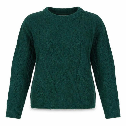 Fat Face Women’s Green Wool Blend Cable Knit Jumper UK 8