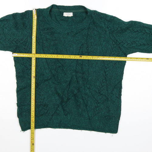 Fat Face Women’s Green Wool Blend Cable Knit Jumper UK 8