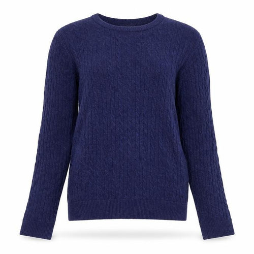 H&M Women’s Blue Merino Wool Blend Cable-Knit Jumper Size 10