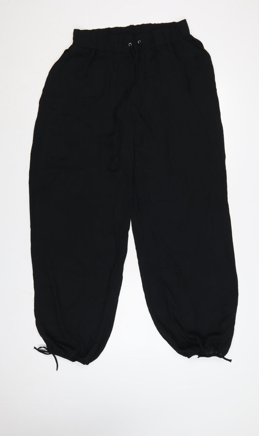 Marks and Spencer Womens Black Size 14 Relaxed Fit Jogger Trousers