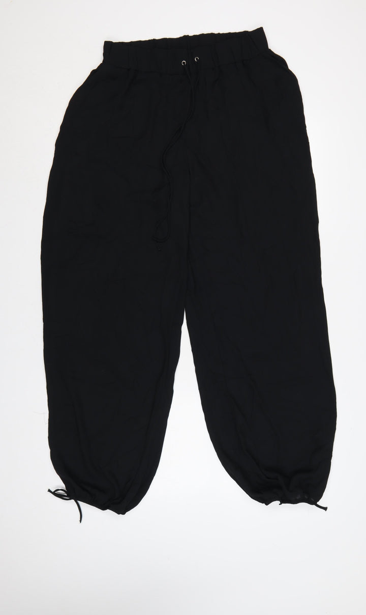 Marks and Spencer Womens Black Size 14 Relaxed Fit Jogger Trousers