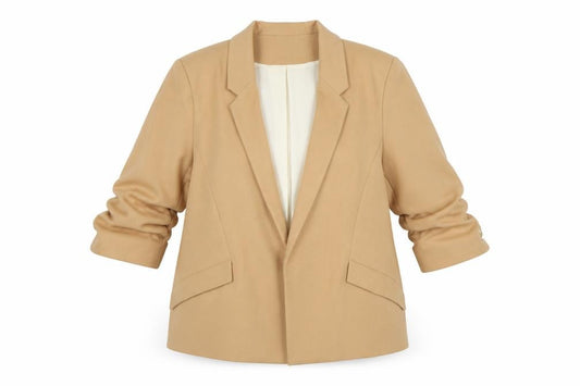 River Island Women Beige Size 14 Regular Fit Tailored Blazer Jacket