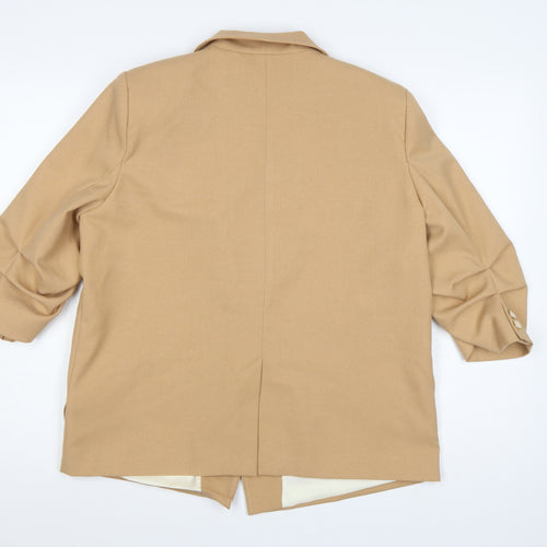 River Island Women Beige Size 14 Regular Fit Tailored Blazer Jacket