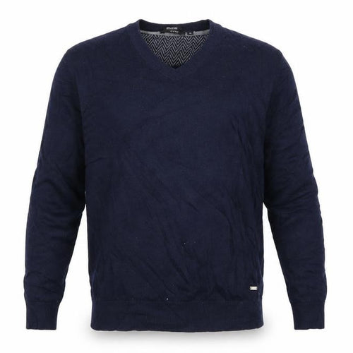 Hugo Boss Men's Blue V-Neck Cotton Wool Jumper M Regular Fit