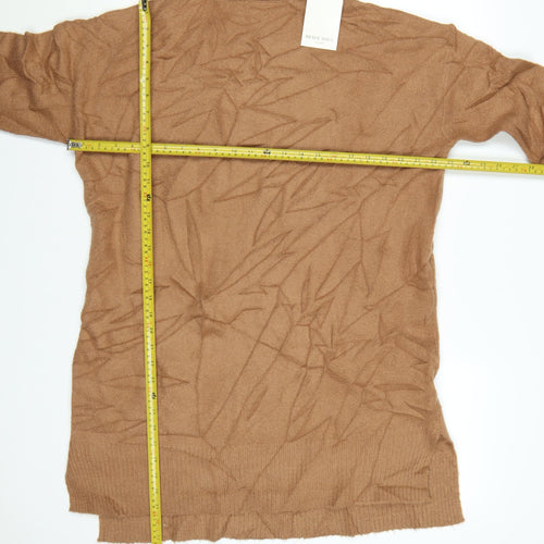 Brave Soul Women’s Brown Roll Neck Tunic Knit Jumper Size 10