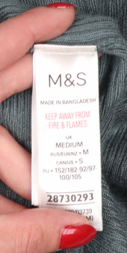 Marks and Spencer Women’s Green Medium Lightweight Open Knit Cardigan