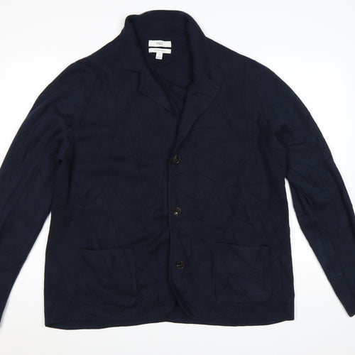 Marks and Spencer Men's Blue 2XL Cotton Modal Cardigan