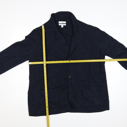 Marks and Spencer Men's Blue 2XL Cotton Modal Cardigan