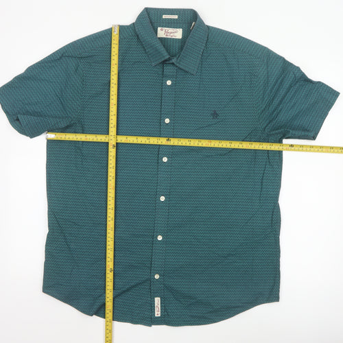Original Penguin by Munsingwear Men’s Green Short Sleeve Slim Fit Shirt XL