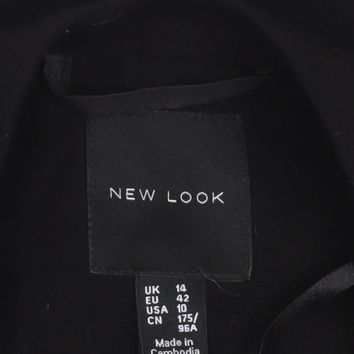New Look Women's Black Suit Jacket Size 14 Classic Fit Blazer