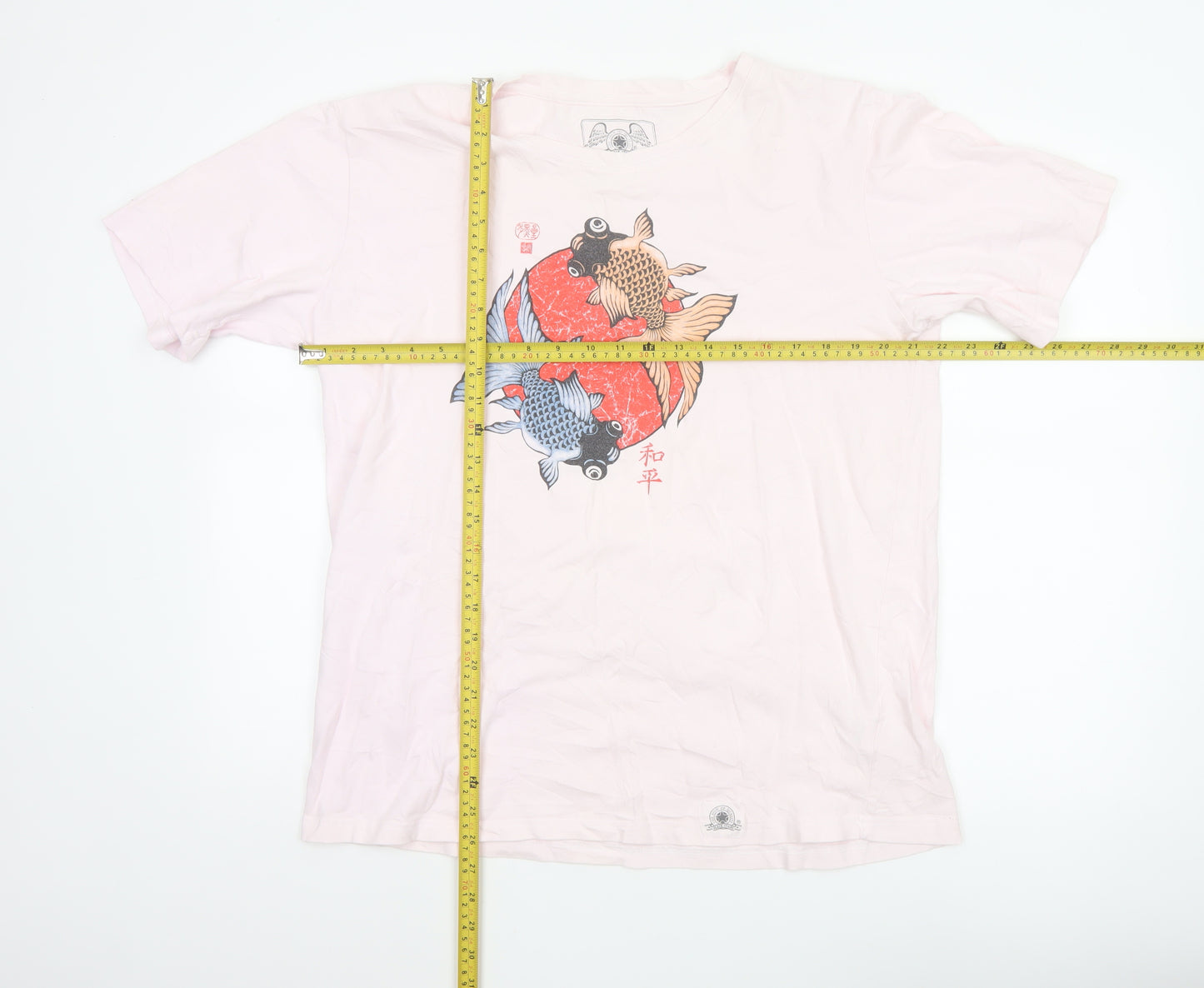 Black Stars Mens Pink 2XL Japanese Art Cotton Graphic T-Shirt