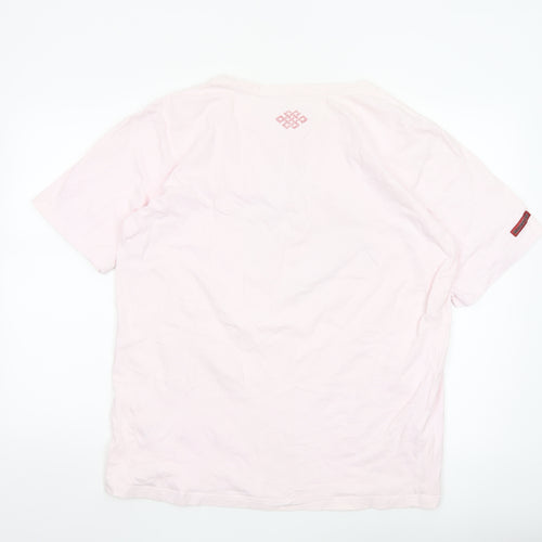 Black Stars Mens Pink 2XL Japanese Art Cotton Graphic T-Shirt