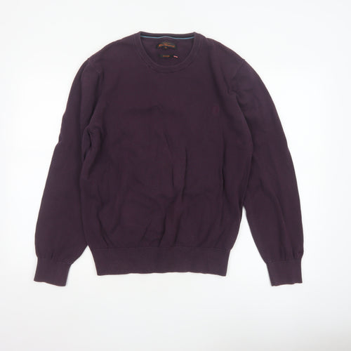 Ben Sherman Men's Purple Cotton Crew Neck Jumper XL