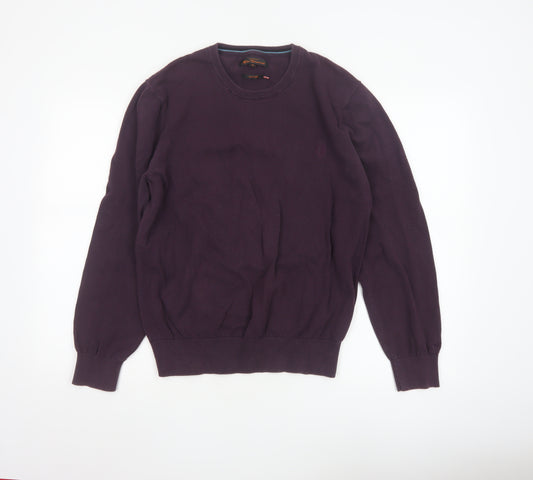 Ben Sherman Men's Purple Cotton Crew Neck Jumper XL