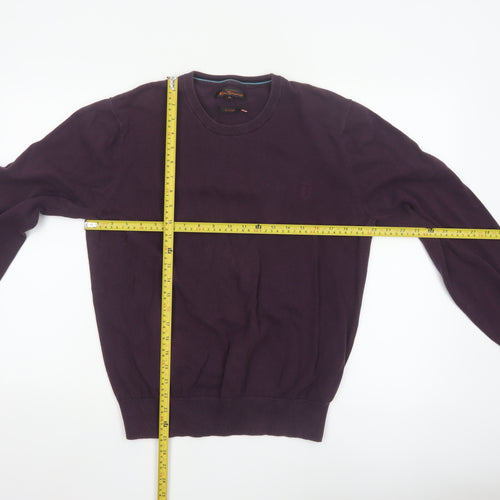 Ben Sherman Men's Purple Cotton Crew Neck Jumper XL